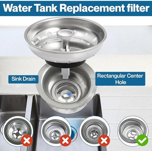 Kitchen Sink Drain Strainer 2 Pack of Stopper Combo Basket Replacement