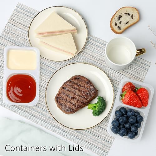 20 Sets Reusable Snack Containers Double Compartment Snackle Box