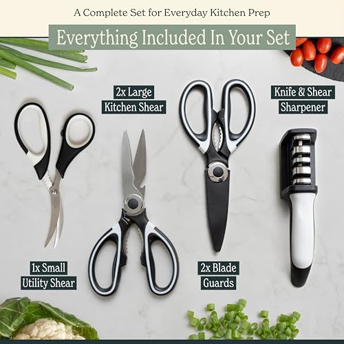 Heavy Duty Kitchen Shears With Sharpener - Lifetime Replacement