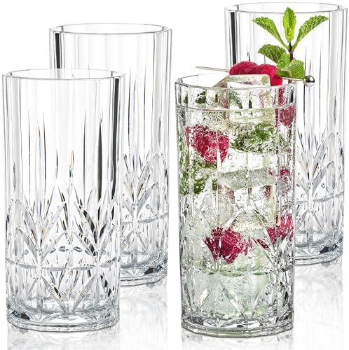 Bravario Unbreakable Plastic Drinking Water Tumblers, Dishwasher Safe