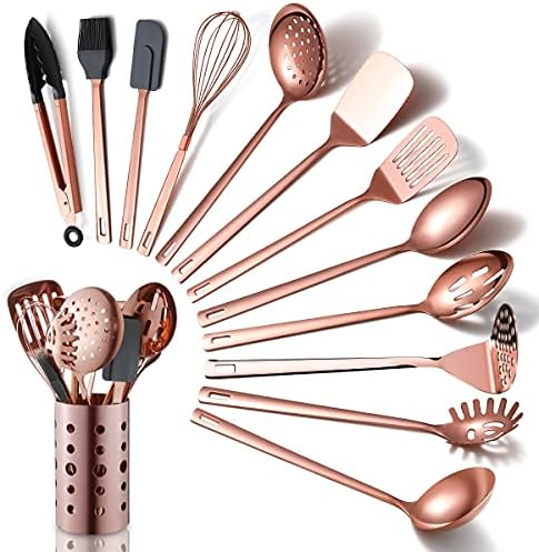 Copper 13-Piece Stainless Steel Kitchen Utensil Set