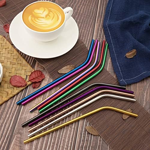 4pcs Reusable Purple Stainless Steel Straws with Carry Case, Metal