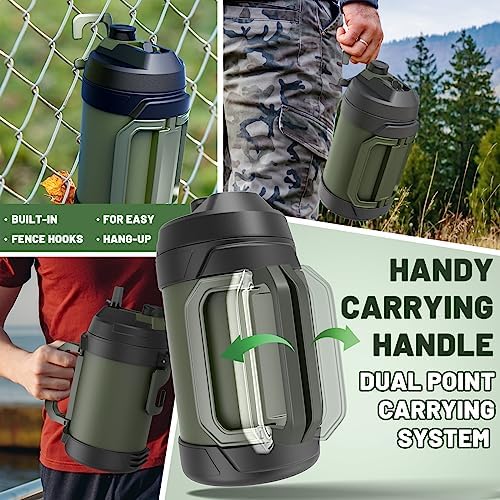 Hydraful Gallon Jug, 128oz Large Insulated Stainless Steel Sports
