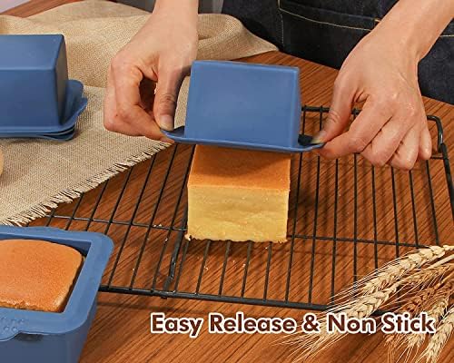 Webake Silicone Square Mold 3x3 Inch Mini Cake Pan for Individual