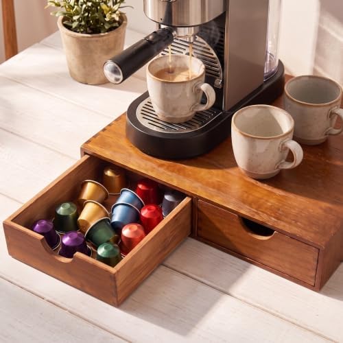 Novabright Wood Tea Bag Organizer Coffee Pods and Tea Storage Box
