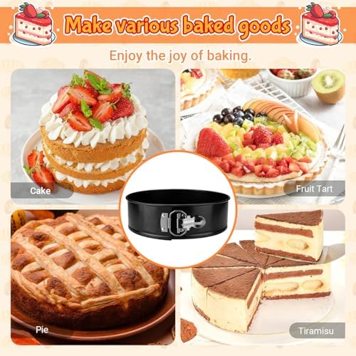 LELE LIFE 2 Pack 10in/26cm Springform Pan, Nonstick with Removable