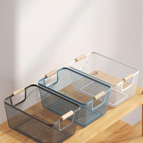 AJIODA Metal Mesh Steel Basket, Small Wire Storage Organizer Baskets
