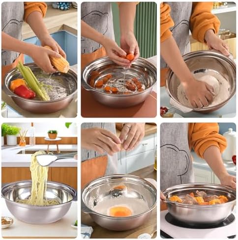 Stainless Steel Colander for Kitchen, 2.5QT Rice Washer Strainer with