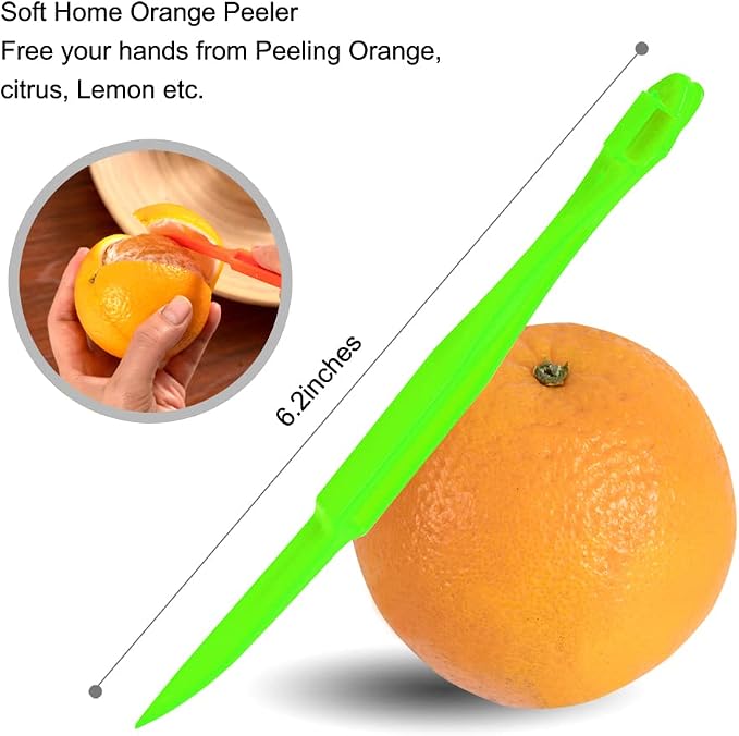 Soft Home Premium Plastic Orange Peeler Lemon Citrus Peel Cutter Vegetable - Image 2