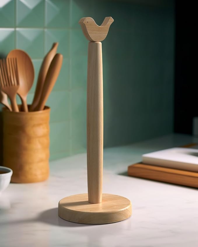 KitchLife Cute Wooden Paper Towel Holder Countertop by OverDoorHooksKitchenSupplies
