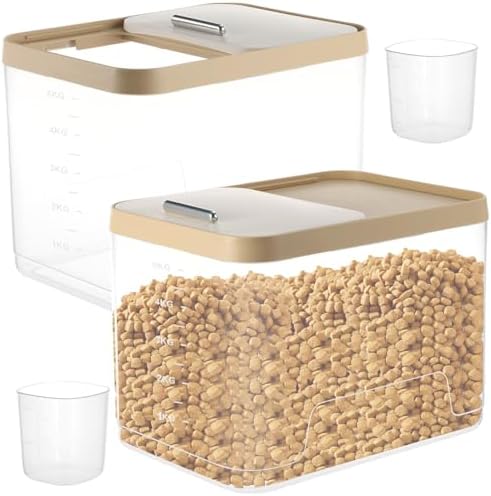 CIEOVO 2 Pack Airtight Dog Food Storage Container, 10Lbs Clear Pet Dog