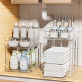 Delamu Bathroom Under Sink Organizers and Storage, 2 Pack, Clear