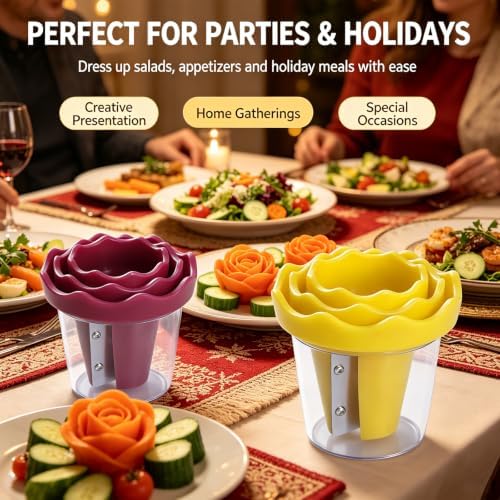 Manual Vegetable Spiralizer and Curler for Rose Carving