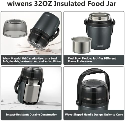 wiwens 32oz Soup Thermos Lunch Container