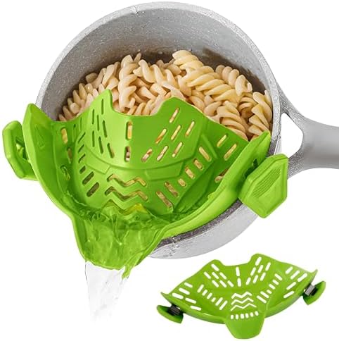 Clip On Strainer, Pot Strainer for Pasta, Vegetables, Fruit and Meat