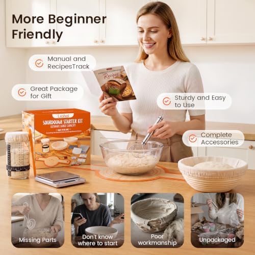 Sourdough Starter Kit with Scale, 10" Round and 10" Oval Basket