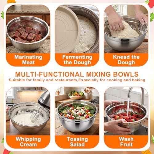 18 Pack Stainless Steel Mixing Bowls with Lids