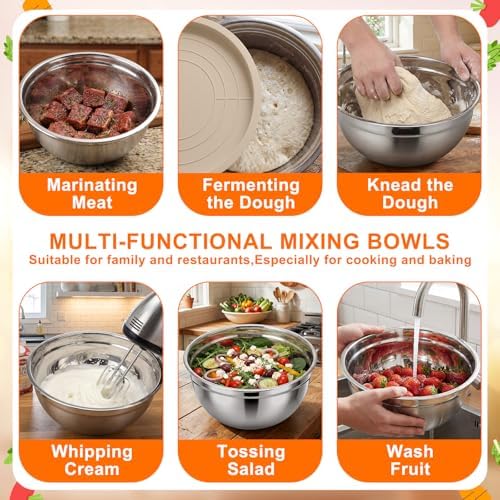18 Pack Stainless Steel Mixing Bowls with Lids