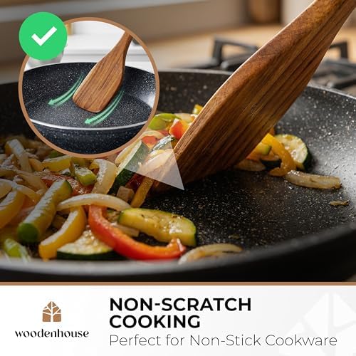 13-Piece Teak Wood Utensil Set with 4-Piece Spatula Set