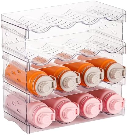 IEEK Plastic Stackable Bottle Storage Holder Rack Holds 16