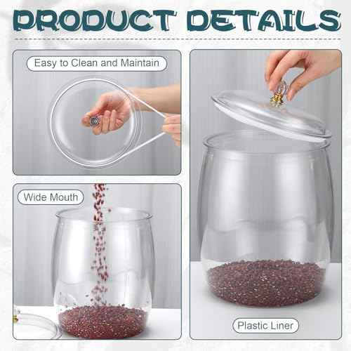 Nuogo Large Candy Jar with Lid, 2 Gallon