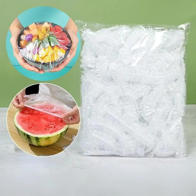 300PCS Elastic Food Covers Fresh Keeping Bags Disposable Stretchable Bowl - Image 4