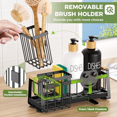 Kitchen Sink Sponge Holder with Dish Brush Holder