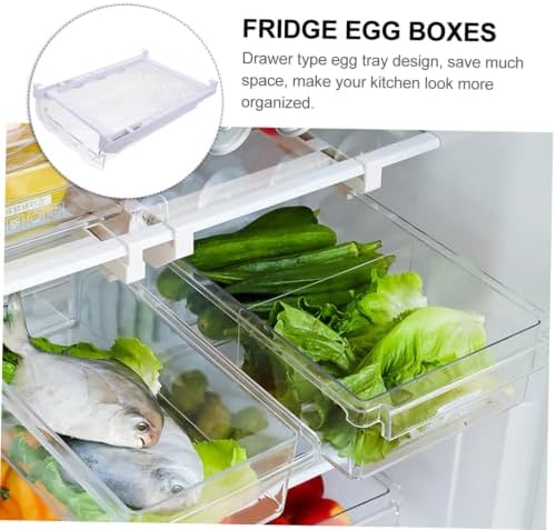 Egg Holder Drawer Bin for Refrigerator, Wave Design Storage Organizer