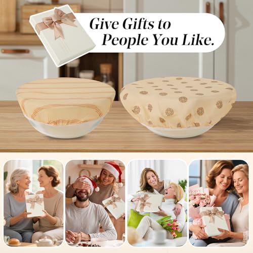 2Pcs Beeswax Bowl Covers for Bread Proofing