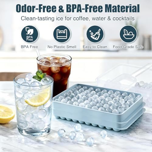 WIBIMEN Mini Ice Cube Trays for Freezer with Lid, 0.55" Pebble Ice