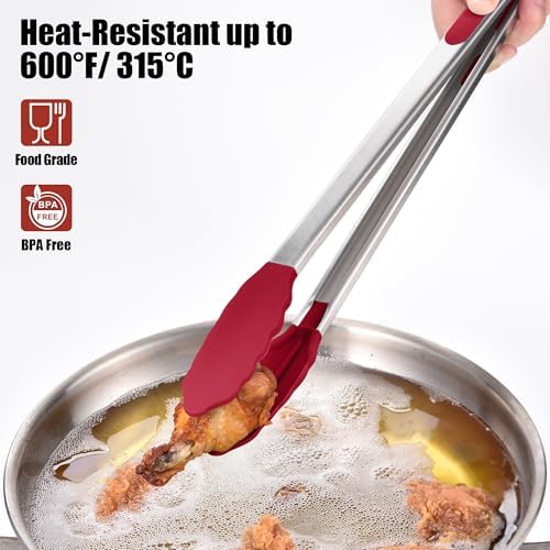 Doosu Kitchen Food Tong, 16 Inch, Red