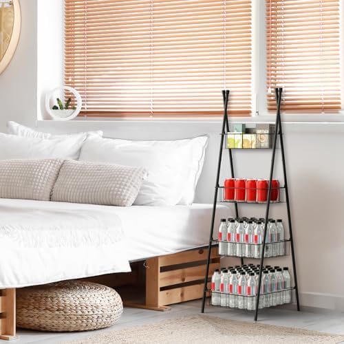 ETELI 4 Tier Metal Wire Basket Stand Triangular Freestanding Water