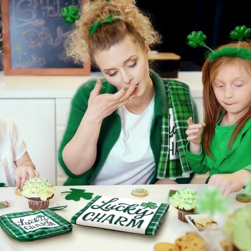 Bencailor 6 Pcs St. Patrick's Day Kitchen Decor Set Kitchen Towels
