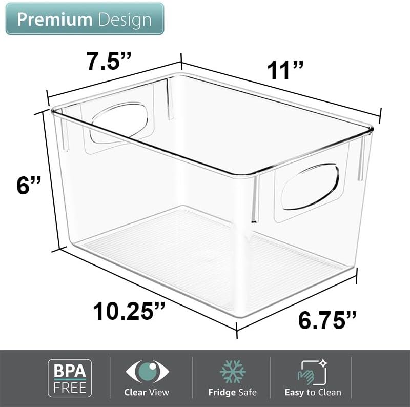 Sorbus Fridge Organizers and Storage, Clear Plastic Bins
