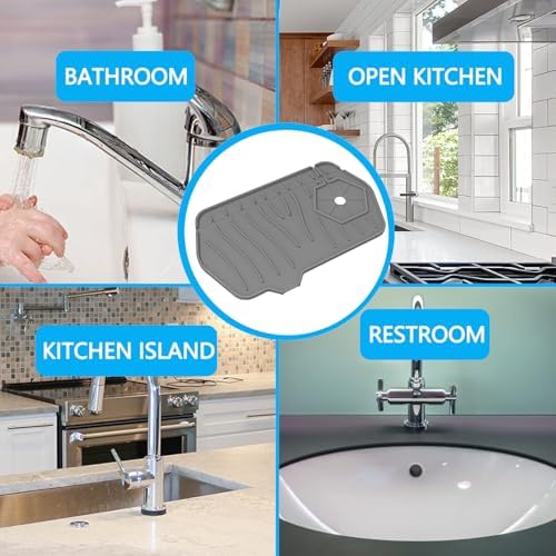 Mini sink splash guard 9.6” Dual – Sided Small Faucet Splash & Drain