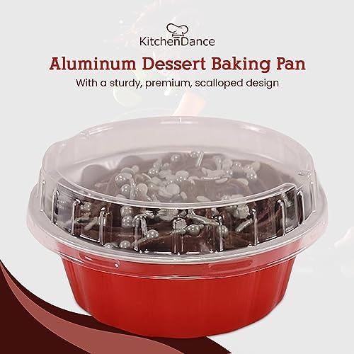 KitchenDance 8 oz Disposable Round Aluminum Foil Pan with Snap-on