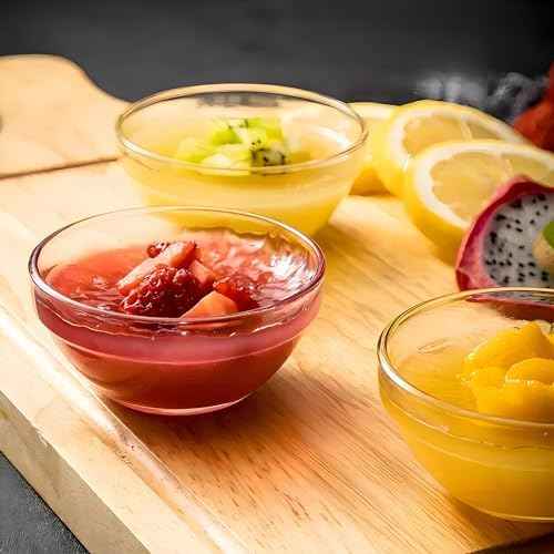 PARBEE 3" Clear Glass Pinch Bowls, 10 Pack 2.5oz Small Prep Dishes