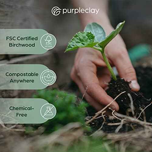 PURPLECLAY Disposable Wooden Spoons for Eating – 300 Pack Wooden