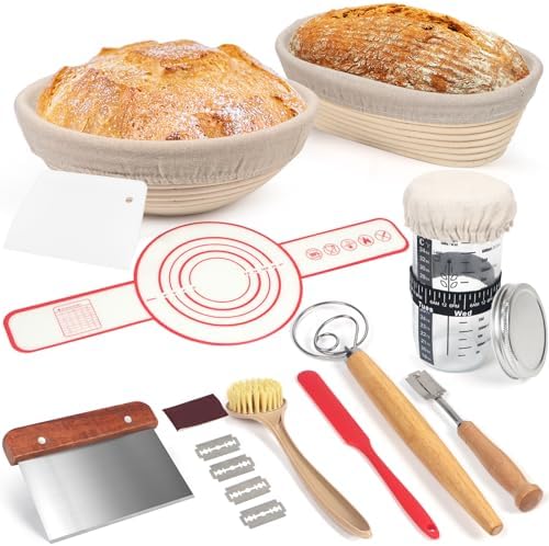 Banneton Bread Proofing Basket Set, 11 Inch Sourdough Proofing Basket