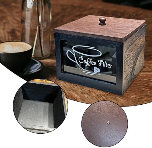 Coffee Filter Holder Container Countertop Dispenser Square Farmhouse