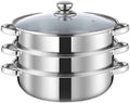Steamer Pot for Cooking 11 inch, Steamer Pots 3-tier Multipurpose Stainless Steel Steam Pot Cookware with Handle for Vegetable