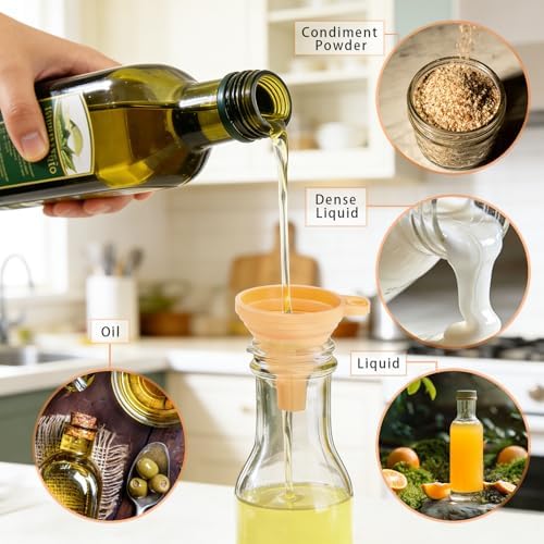 6PCS Food Grade Silicone Collapsible Kitchen Funnel Set