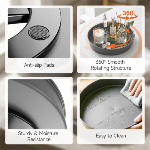 2PCS 9.8" Black Metal Lazy Susan Turntable Organizer