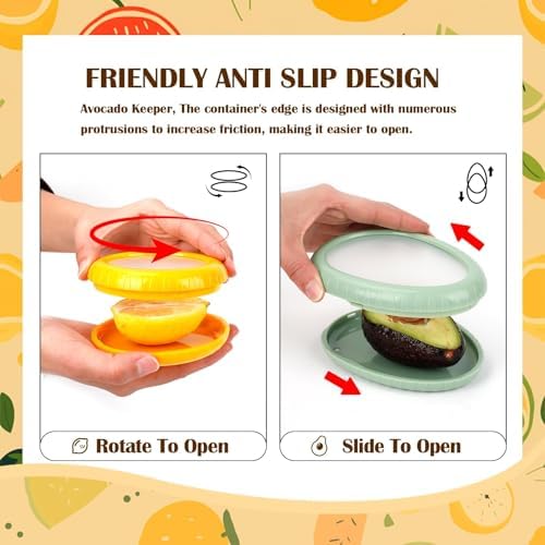4-Piece Avocado and Onion Storage Containers