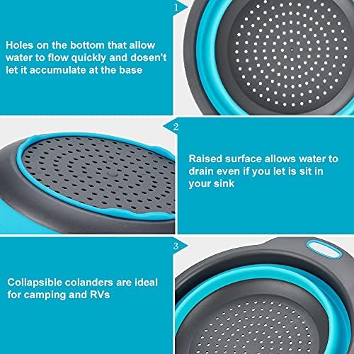 zoopod Collapsible Colander Basket 2 of Set,Vegetables Fruit Washing