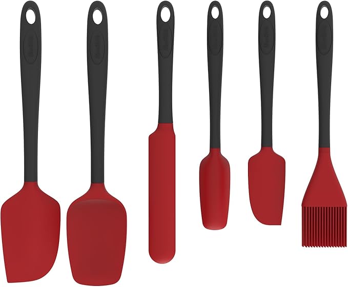 Silicone Spatula Set, 6 Pieces Food Grade Kitchen Utensils by Unknown