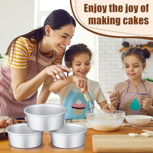 Domensi 24 Pack Small 4in Cake Pan Aluminum Round Cake Baking Pans