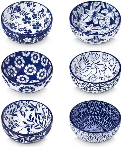 vancasso 2.7 Oz Ceramic Mini Dipping Bowls Set of 6, 3 Inch Small Dip