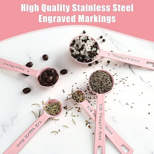 Stainless Steel Measuring Spoons Set of 5, Metal Measuring Cups and