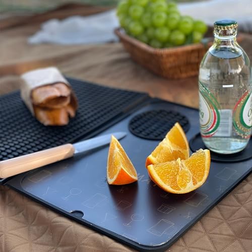 ZJWZLG Folding Bar Mat w/Cutting Board for Cocktail & Dish Drying